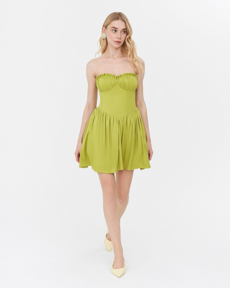 Сукня з імітацією корсета від FASHIONISTA оливковий