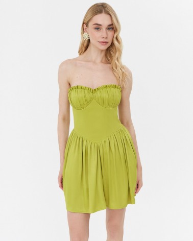 Сукня з імітацією корсета від FASHIONISTA оливковий