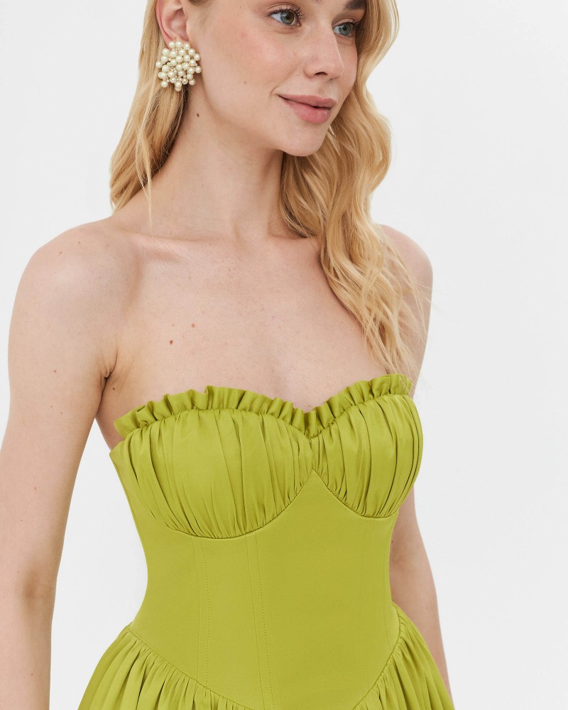 Сукня з імітацією корсета від FASHIONISTA оливковий