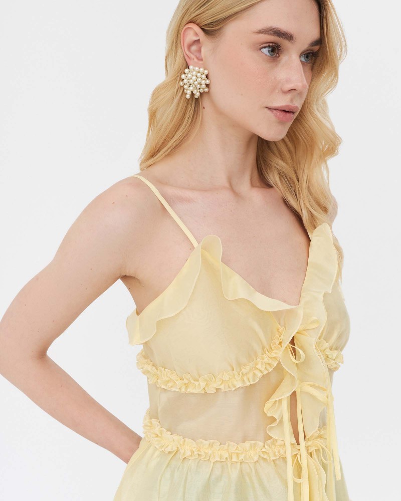 Топ з рюшами від FASHIONISTA кремовий