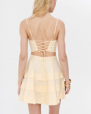 Топ бавовняний з тонкими бретелями від FASHIONISTA кремовий