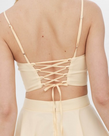 Топ бавовняний з тонкими бретелями від FASHIONISTA кремовий