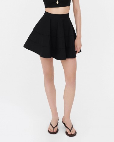 Спідниця-міні бавовняна з рюшами від FASHIONISTA чорний
