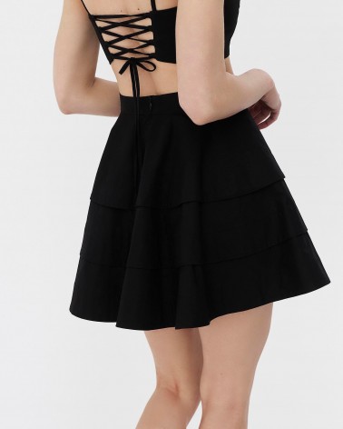 Спідниця-міні бавовняна з рюшами від FASHIONISTA чорний
