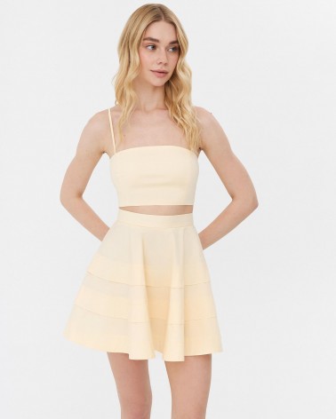 Спідниця-міні бавовняна з рюшами від FASHIONISTA кремовий