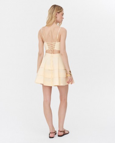 Спідниця-міні бавовняна з рюшами від FASHIONISTA кремовий