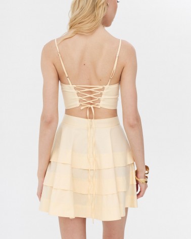 Спідниця-міні бавовняна з рюшами від FASHIONISTA кремовий