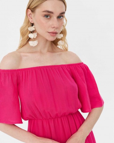 Сукня муслінова з рюшами від FASHIONISTA фуксія