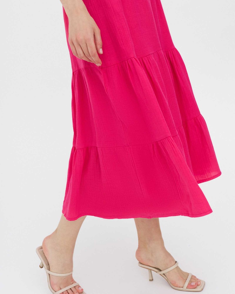 Сукня муслінова з рюшами від FASHIONISTA фуксія