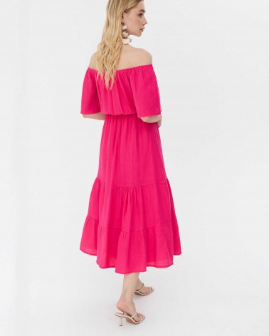 Сукня муслінова з рюшами від FASHIONISTA фуксія