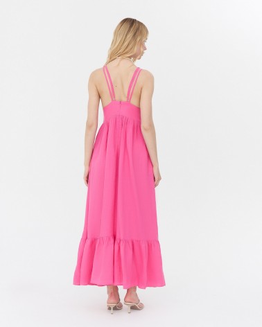 Сарафан лляний з рюшем від FASHIONISTA рожевий