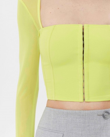 Топ з імітацією корсета від FASHIONISTA жовтий
