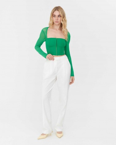 Топ з імітацією корсета від FASHIONISTA зелений