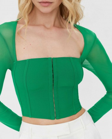 Топ з імітацією корсета від FASHIONISTA зелений