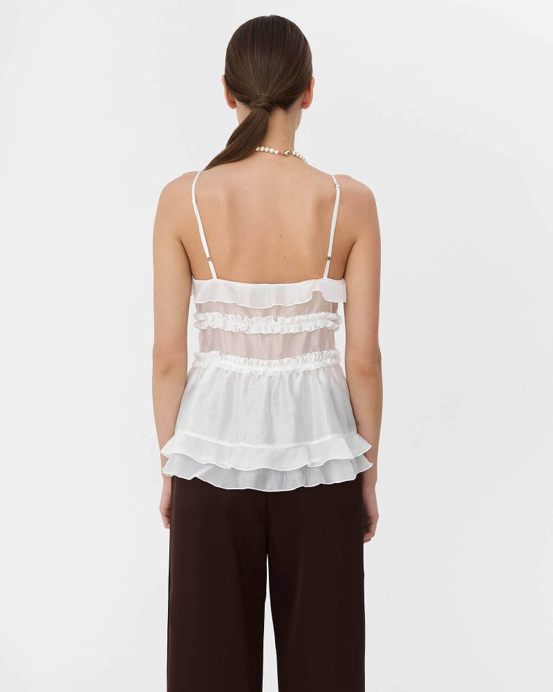 Топ з рюшами від FASHIONISTA білий