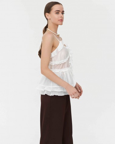 Топ з рюшами від FASHIONISTA білий