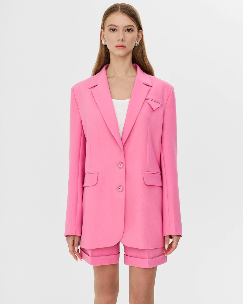 Піджак однотонний від FASHIONISTA рожевий