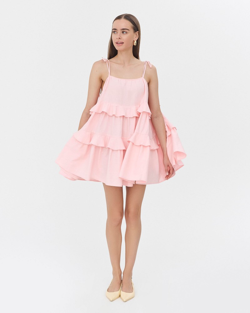 Сукня з рюшами від FASHIONISTA рожевий