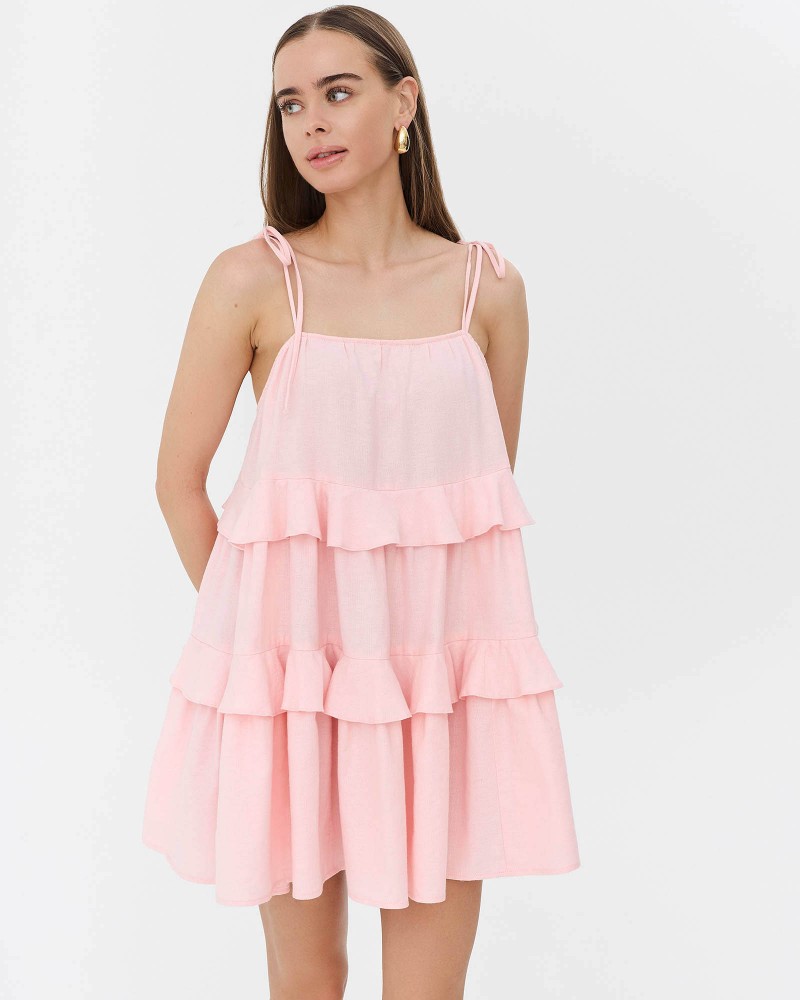 Сукня з рюшами від FASHIONISTA рожевий