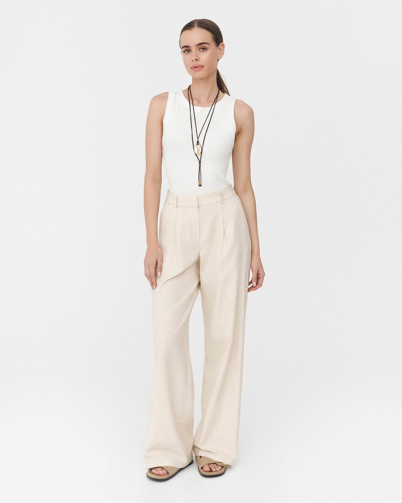 Штани-палацо від FASHIONISTA бежевий