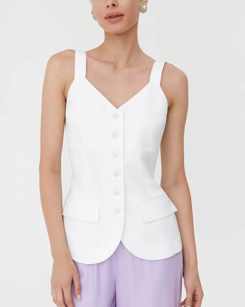 Жилет з бретелями від FASHIONISTA білий