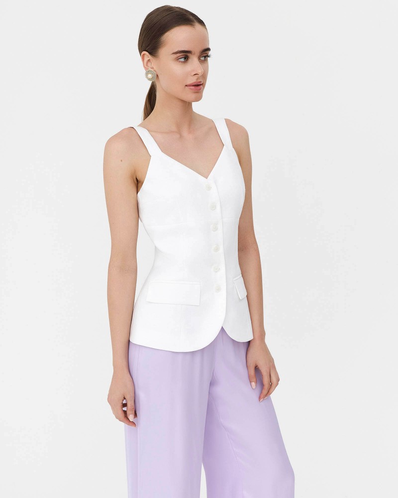 Жилет з бретелями від FASHIONISTA білий