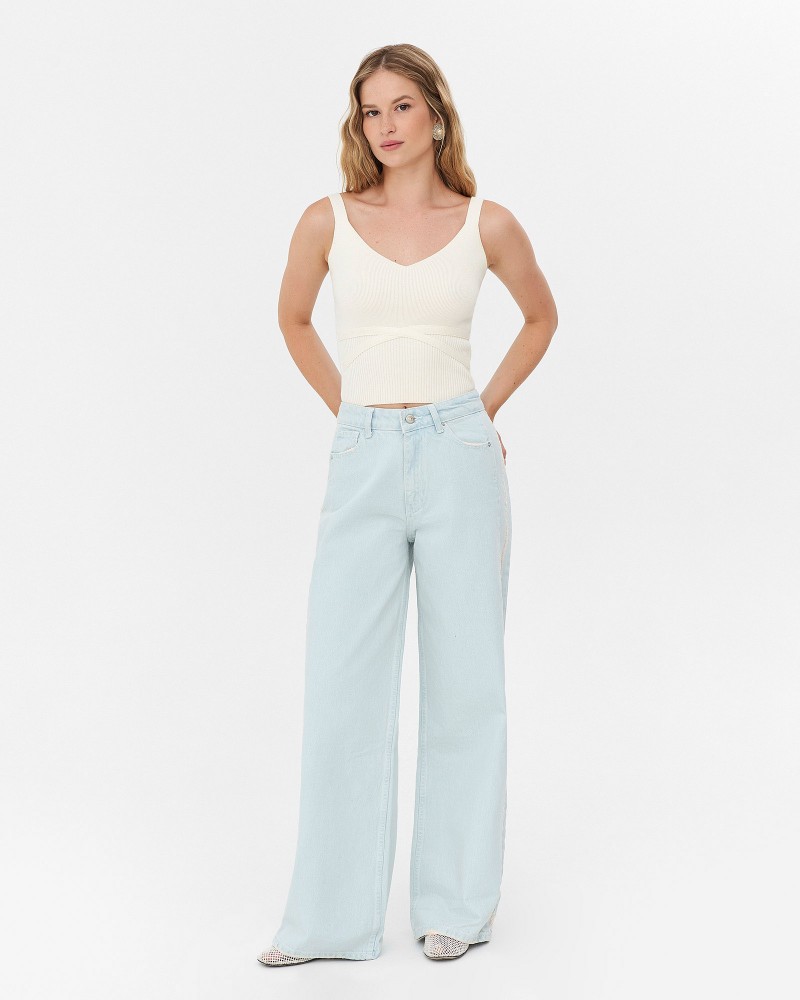 Джинси Straight Ripped від FASHIONISTA світло-блакитний