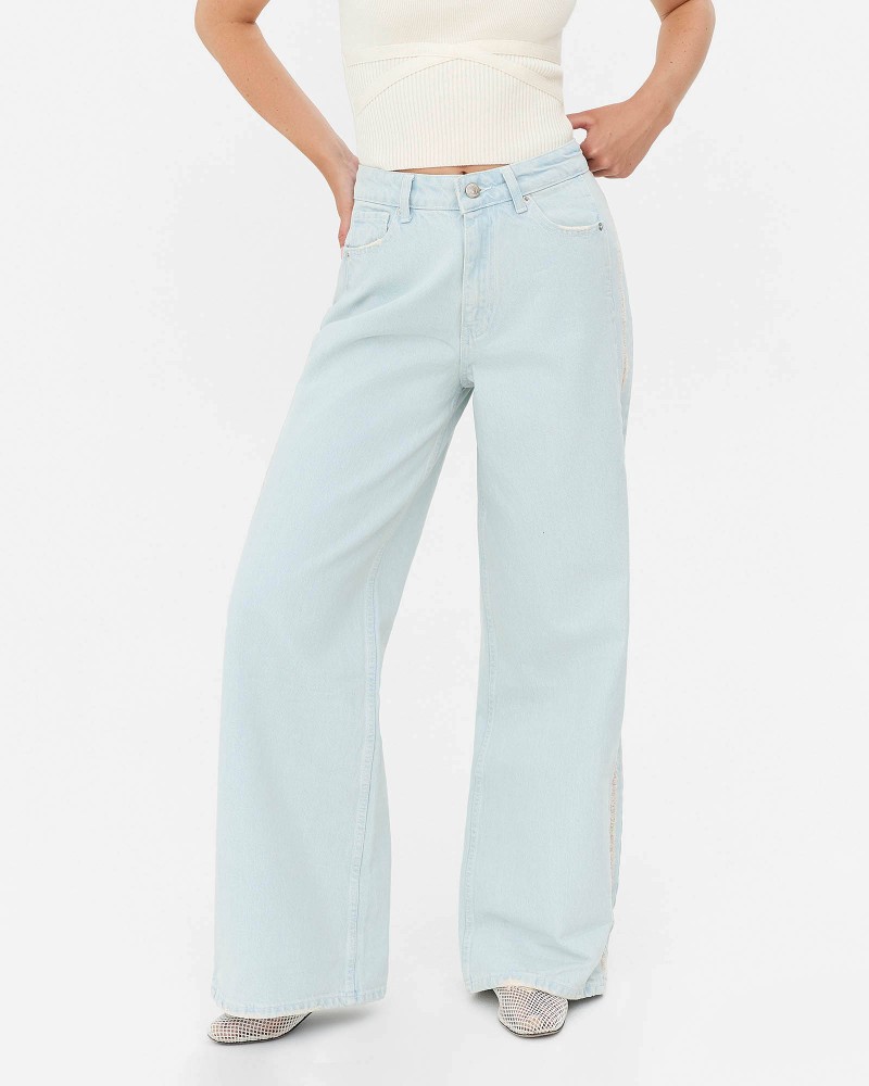 Джинси Straight Ripped від FASHIONISTA світло-блакитний