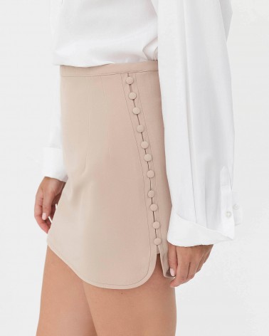 Спідниця з боковими ґудзиками від FASHIONISTA бежевий
