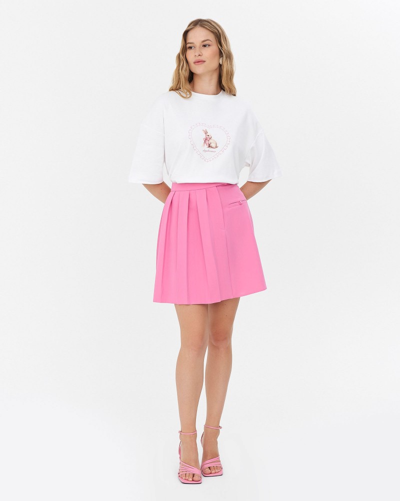 Спідниця з плісируванням від FASHIONISTA рожевий