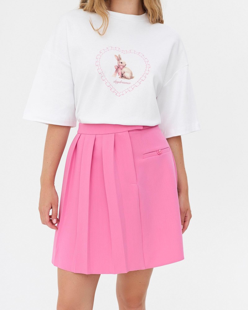 Спідниця з плісируванням від FASHIONISTA рожевий