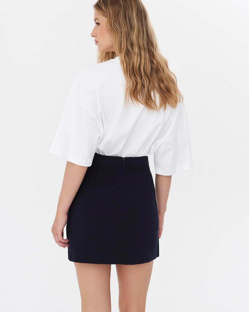 Спідниця з імітацією на запах від FASHIONISTA темно-синій Спідниця з імітацією на запах від FASHIONISTA темно-синій