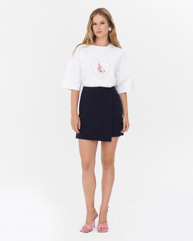 Спідниця з імітацією на запах від FASHIONISTA темно-синій