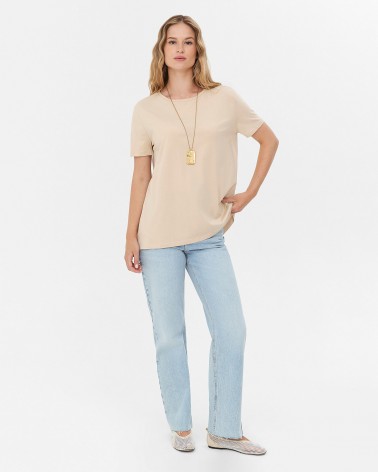 Футболка однотонна від FASHIONISTA світло-бежевий