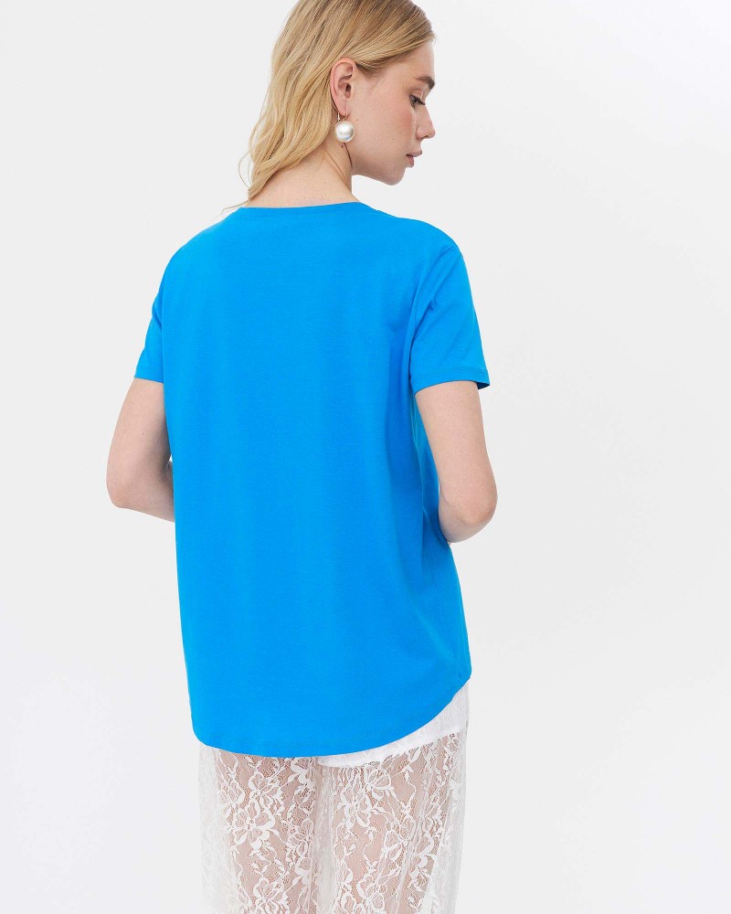 Футболка однотонна від FASHIONISTA синій Футболка однотонна від FASHIONISTA синій