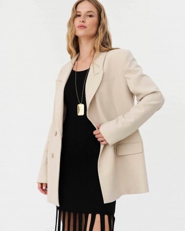 Піджак базовий двобортний від FASHIONISTA світло-бежевий