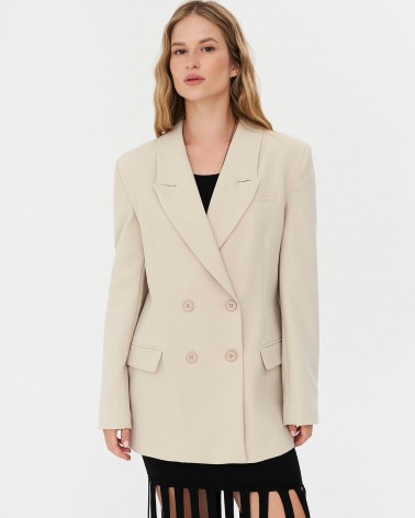 Піджак базовий двобортний від FASHIONISTA світло-бежевий