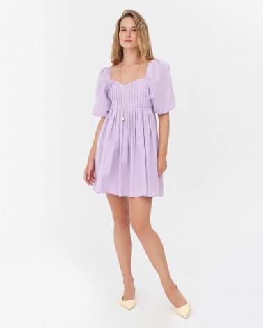 Сукня з об'ємними рукавами та імітацією корсета від FASHIONISTA ліловий