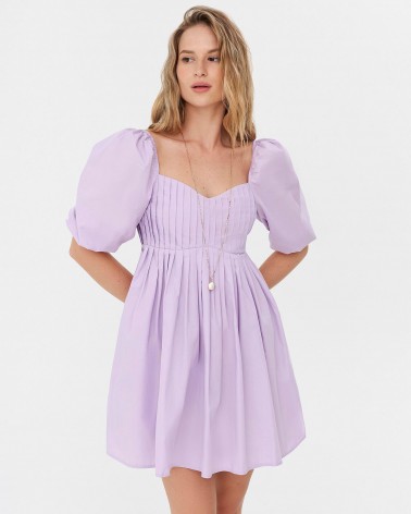 Сукня з об'ємними рукавами та імітацією корсета від FASHIONISTA ліловий