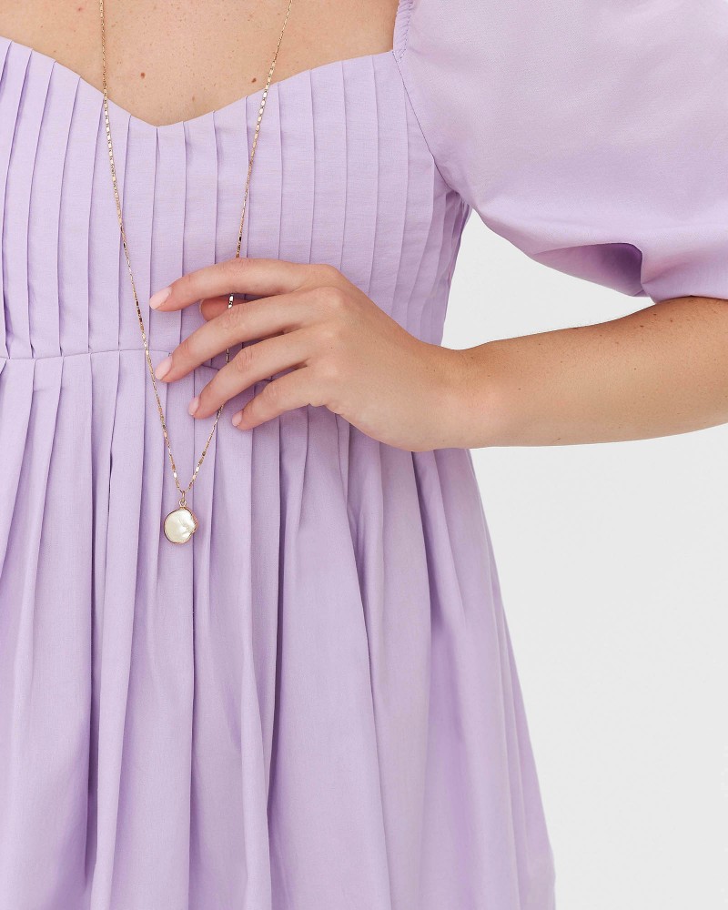 Сукня з об'ємними рукавами та імітацією корсета від FASHIONISTA ліловий