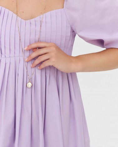 Сукня з об'ємними рукавами та імітацією корсета від FASHIONISTA ліловий