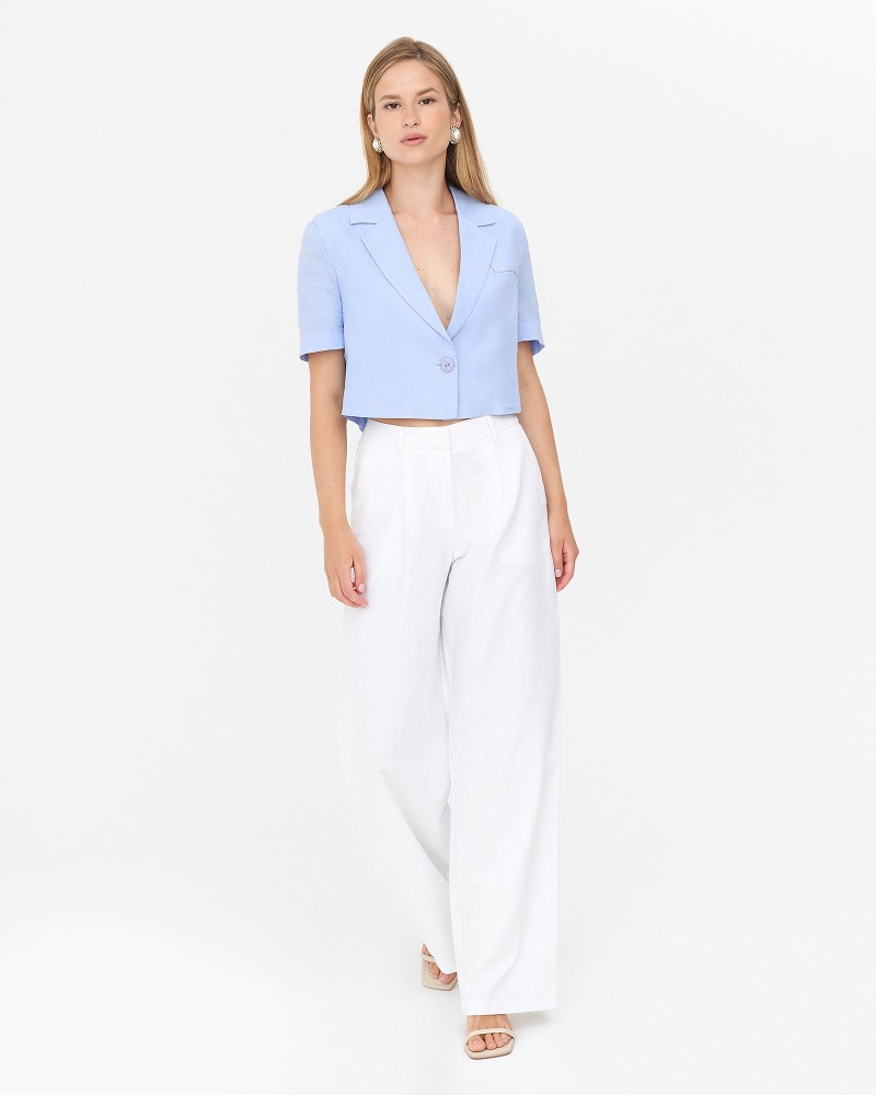 Піджак лляний вкорочений  від FASHIONISTA блакитний