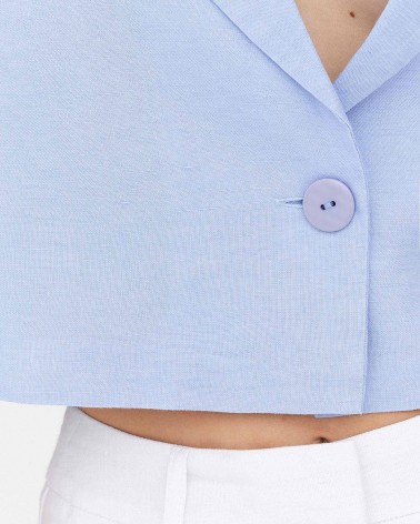 Піджак лляний вкорочений  від FASHIONISTA блакитний