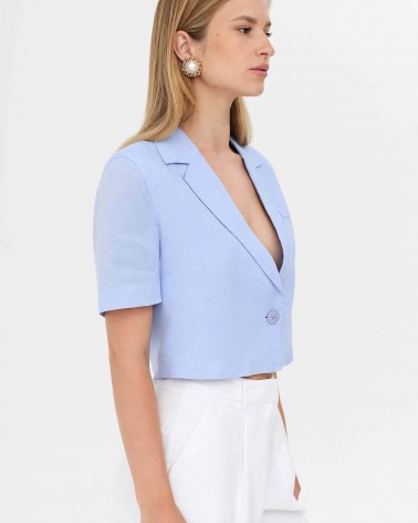 Піджак лляний вкорочений  від FASHIONISTA блакитний