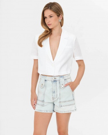 Піджак лляний вкорочений  від FASHIONISTA білий