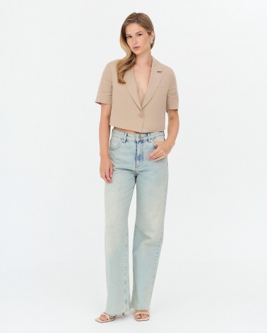 Піджак лляний вкорочений  від FASHIONISTA бежевий