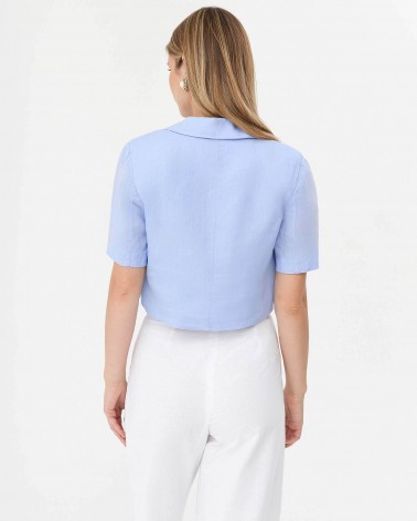 Піджак лляний вкорочений  від FASHIONISTA блакитний