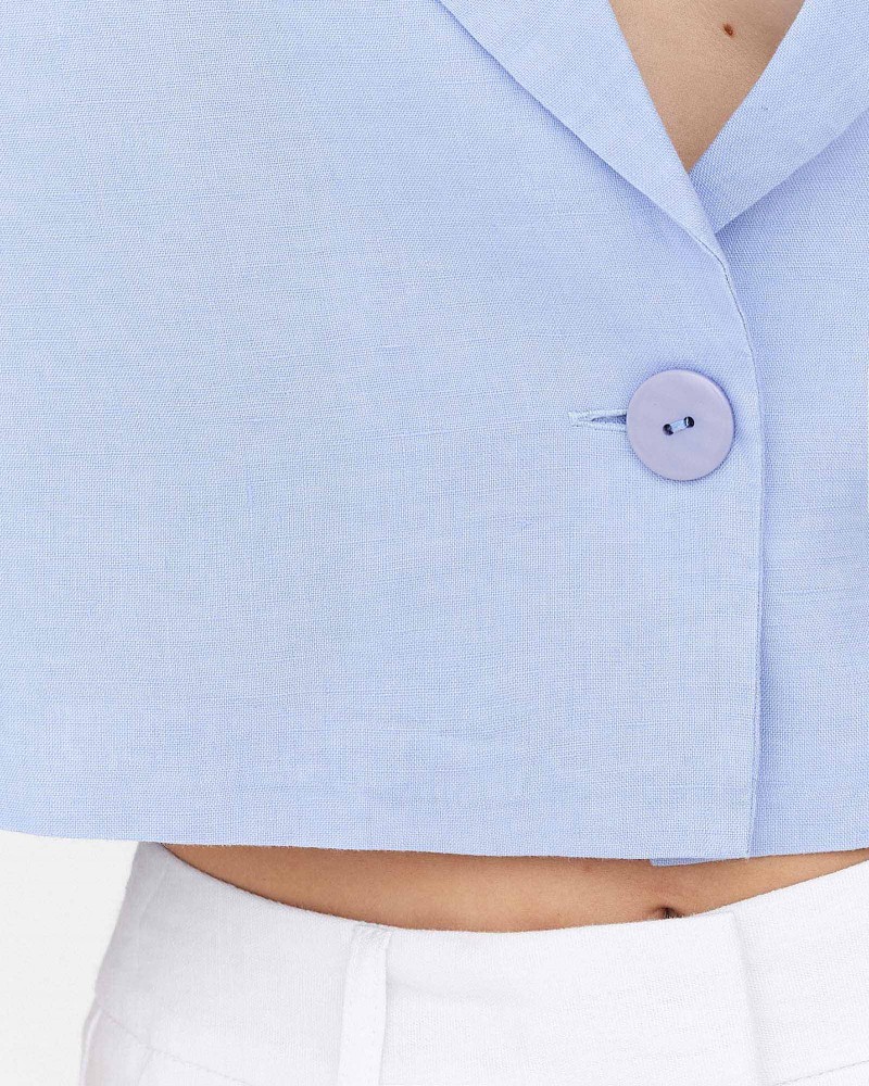 Піджак лляний вкорочений  від FASHIONISTA блакитний