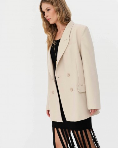 Піджак базовий двобортний від FASHIONISTA світло-бежевий