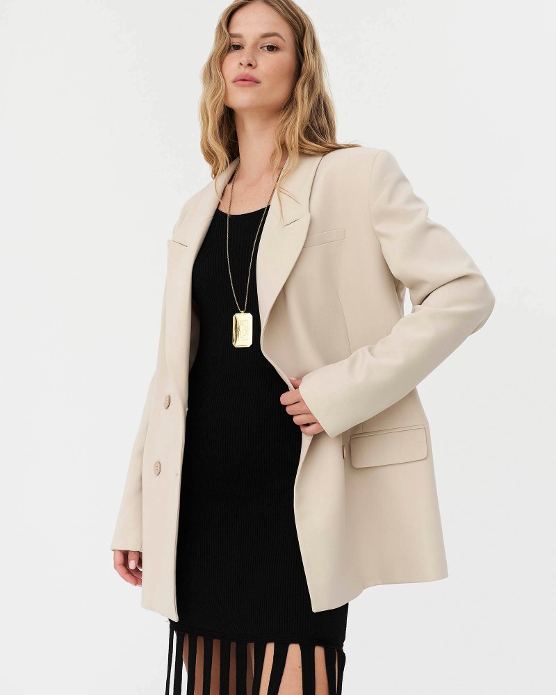 Піджак базовий двобортний від FASHIONISTA світло-бежевий